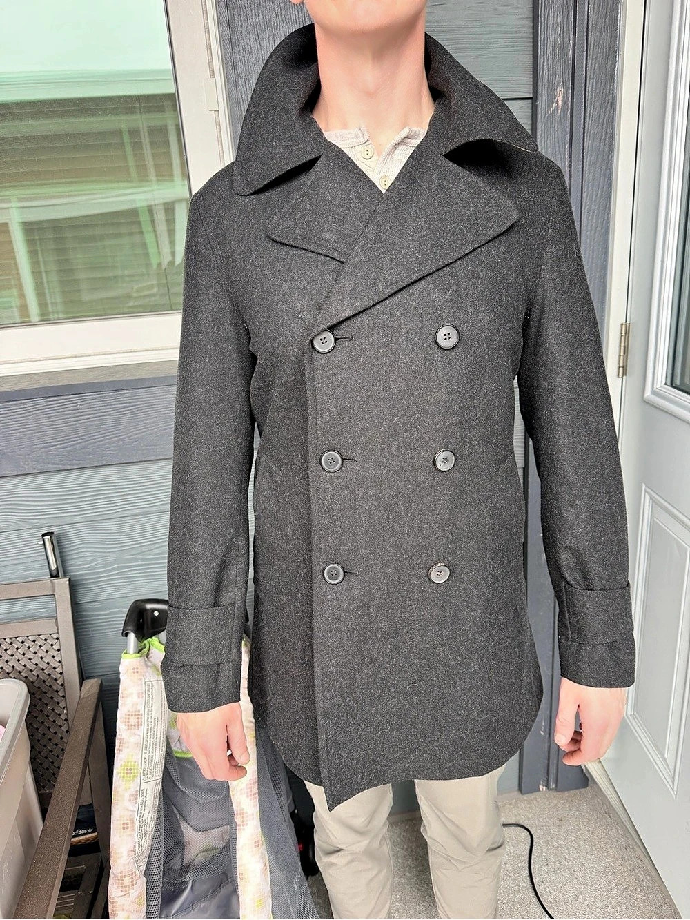 Burberry pea coat men’s large